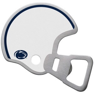 football helmet shaped bottle opener with Penn State Athletic Logo